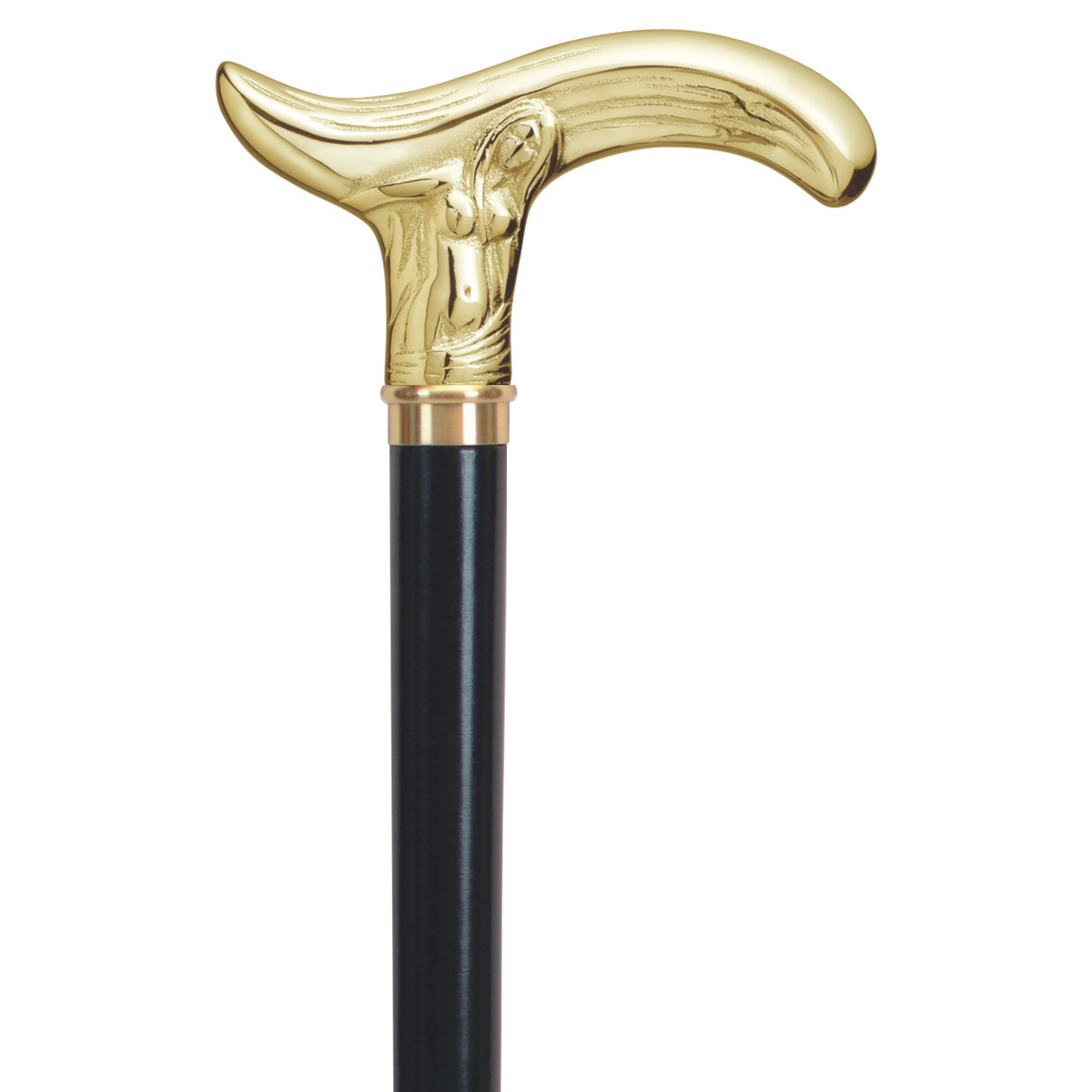 Fair Maiden Brass Walking Cane- Gold Color