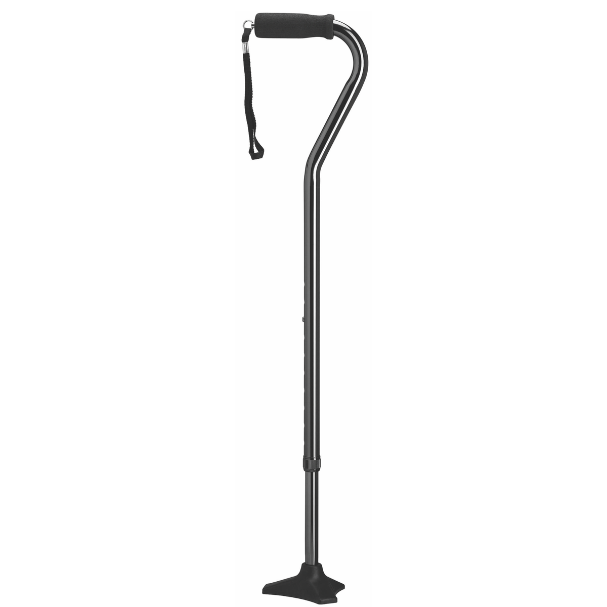 Self-Standing Aluminum Walking Cane with Hypalon Grip & Wrist Strap