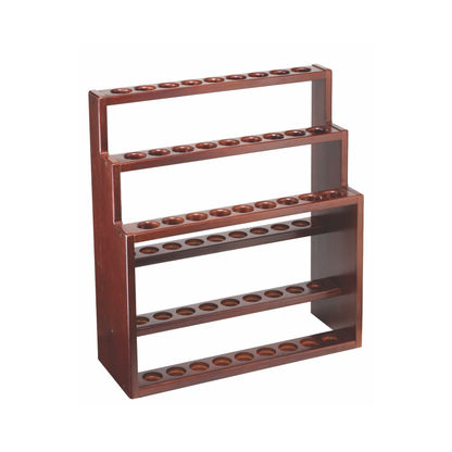 Solid Hardwood 3-Tier Walking Cane Display Stand - 27 Slots, Dark Wood Finish