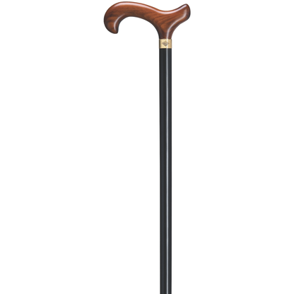 Scorched Cherry Stain on Black Shaft Walking Cane
