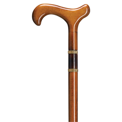 Bijoux Unisex Cherry Derby Cane with Brass Friendship Rings