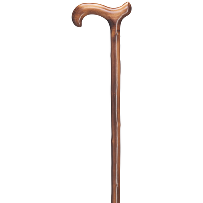Men's Derby Walking Cane Natural Chestnut, Scorched
