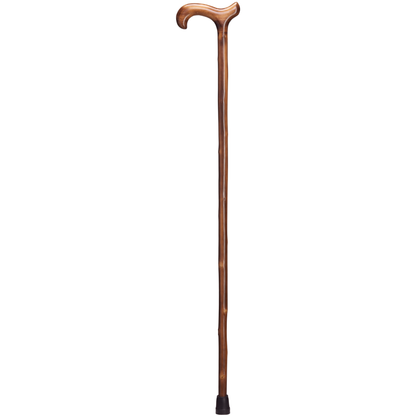 Men's Derby Walking Cane Natural Chestnut, Scorched