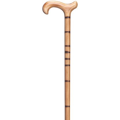 German Men's Bamboo-Stepped Beech Wood Derby Cane - 36 Stylish Finish