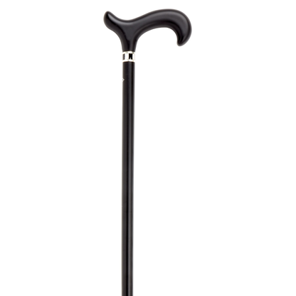 Art Deco Black Lacquer Cane with Pearl Accent - Support and Stability