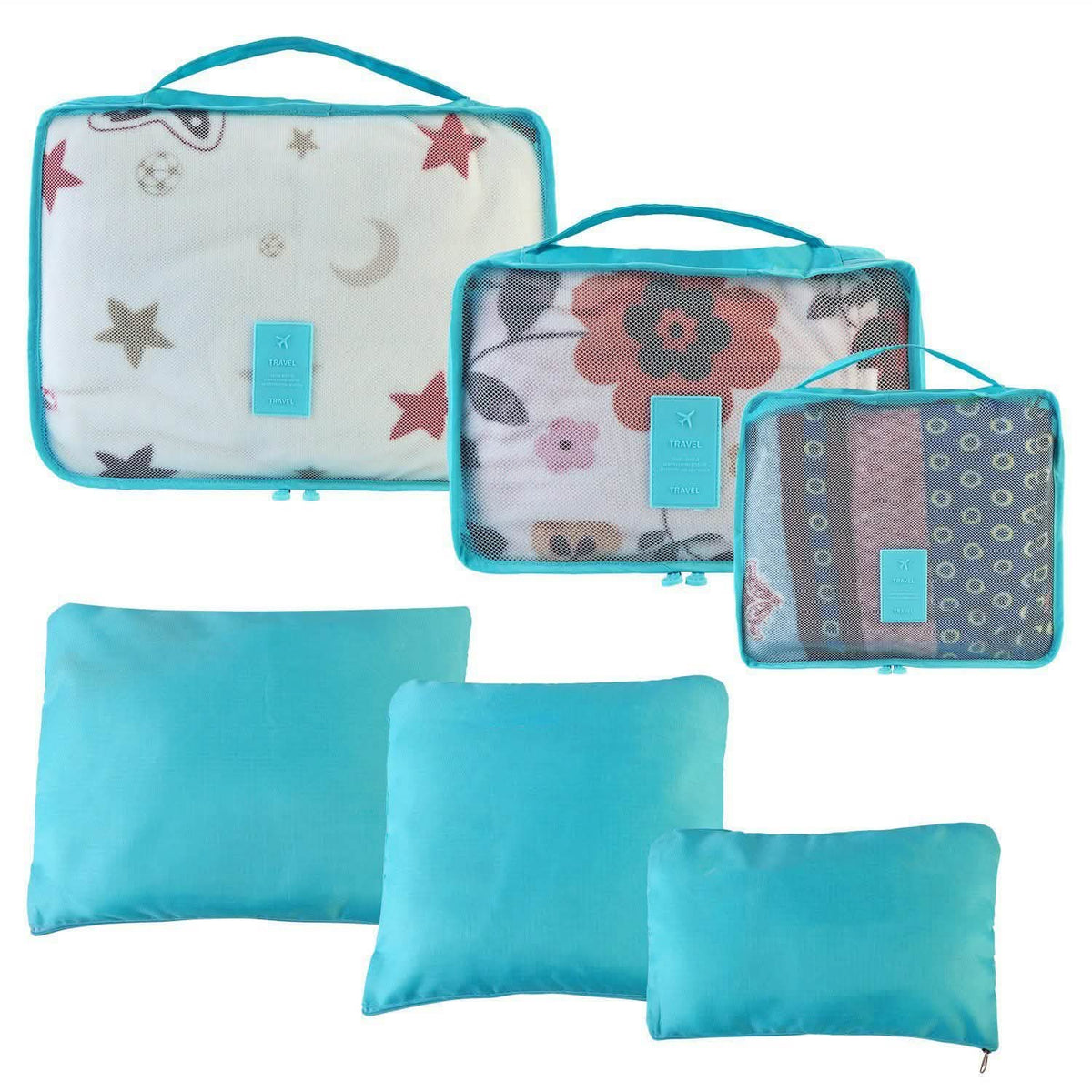 9-Piece: Clothes Storage Bags Water-Resistant Travel Luggage Organizer