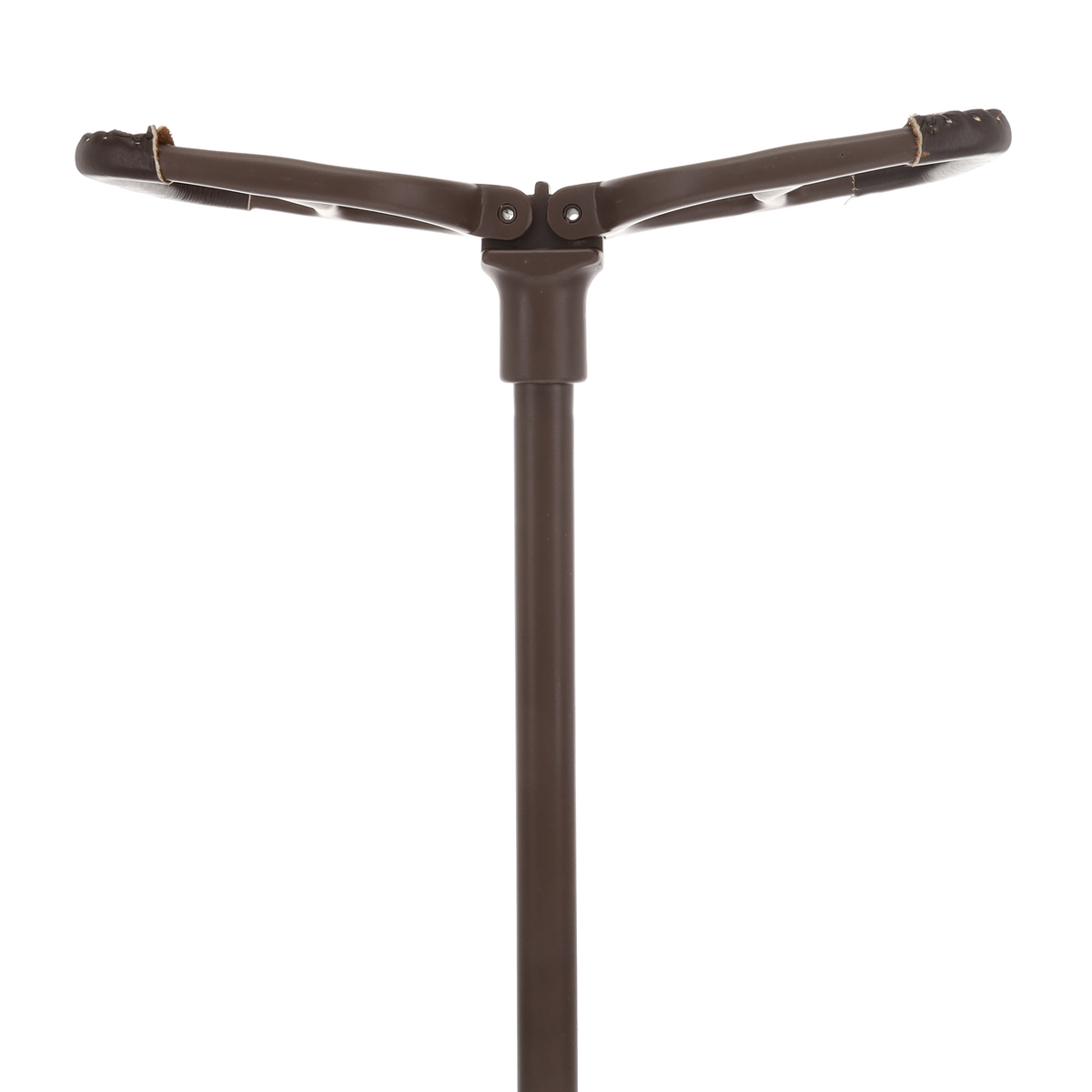 Genuine Leather Brown Cane Handle Chair  - Non-Adjustable