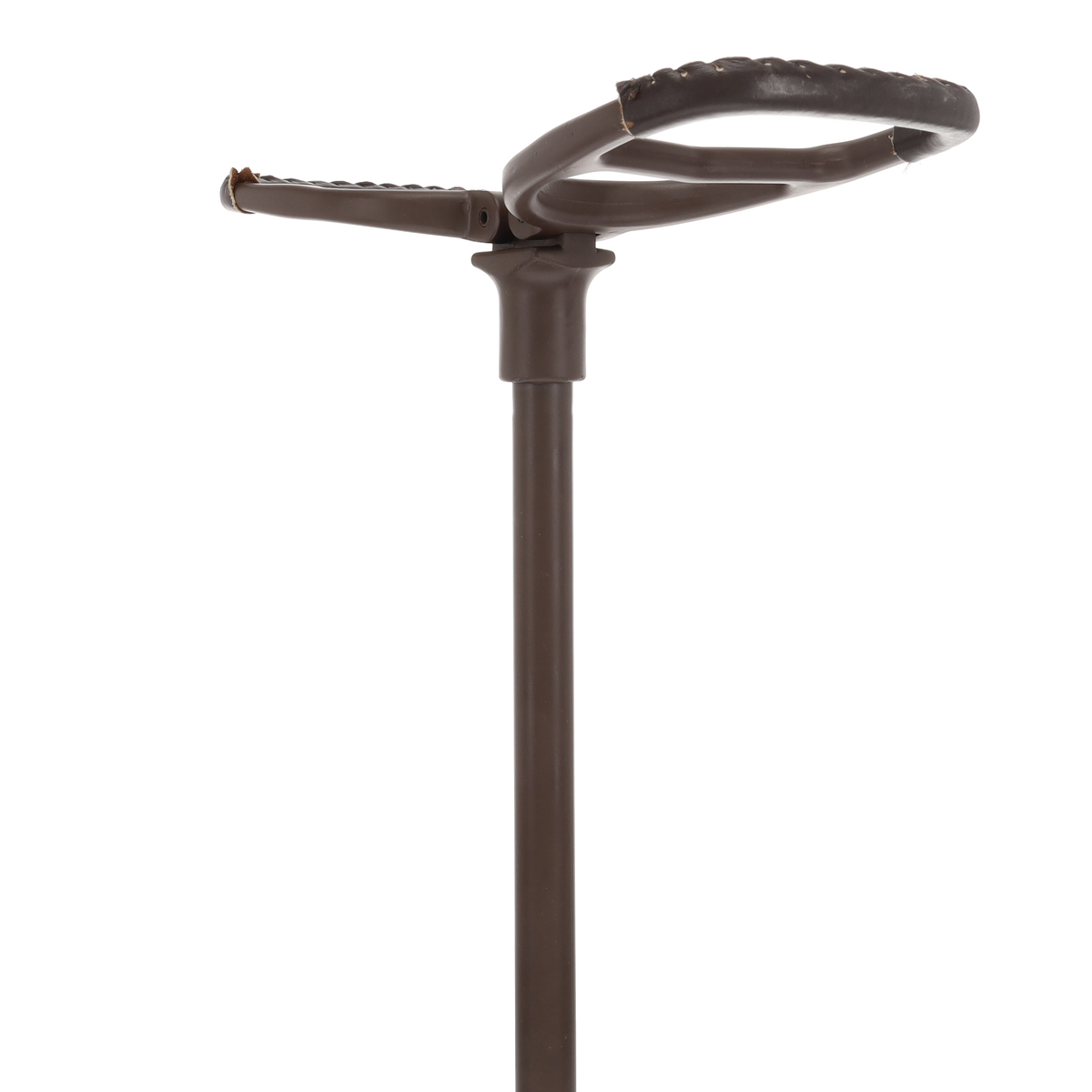Genuine Leather Brown Cane Handle Chair  - Non-Adjustable