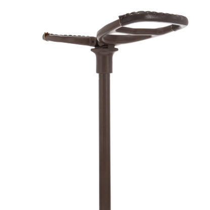 Genuine Leather Brown Cane Handle Chair  - Non-Adjustable