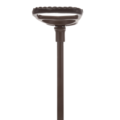 Genuine Leather Brown Cane Handle Chair  - Non-Adjustable