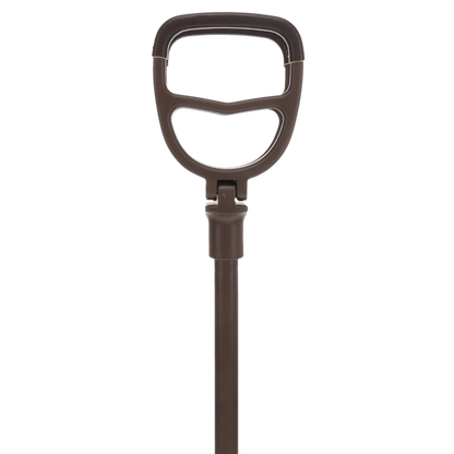 Genuine Leather Brown Cane Handle Chair  - Non-Adjustable
