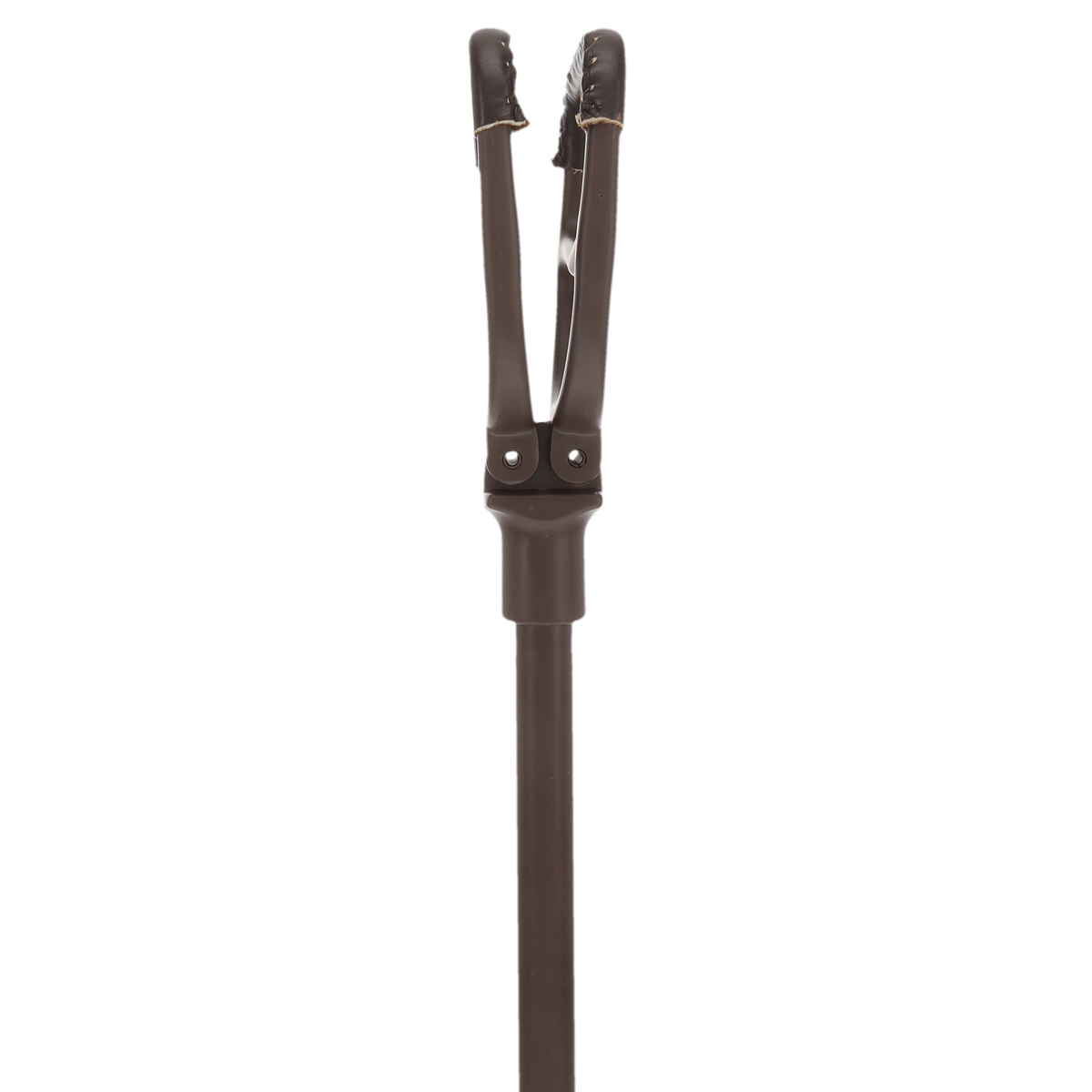 Genuine Leather Brown Cane Handle Chair  - Non-Adjustable