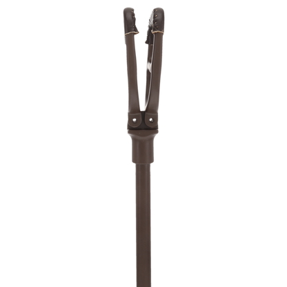 Genuine Leather Brown Cane Handle Chair  - Non-Adjustable