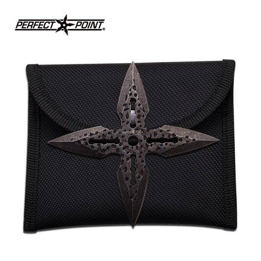 4 Inch Battle Damaged Throwing Star With Pouch