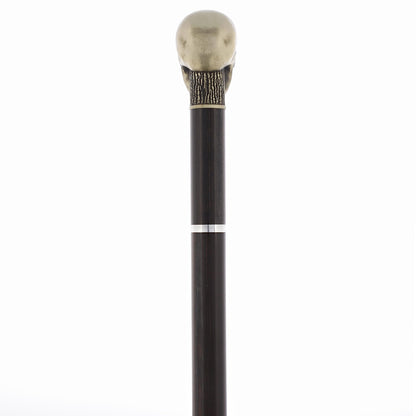 Silver Plated Skull Handle Sword Walking Stick With Stamina Shaft