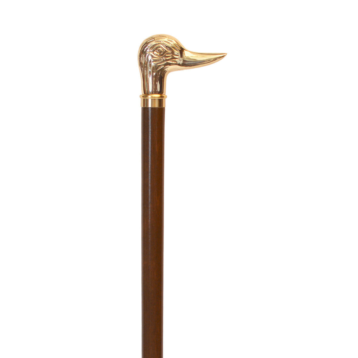 Elegant Brass Duck Handle Walking Cane - Walnut/Black Options