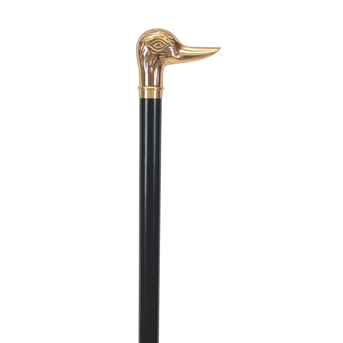 Elegant Brass Duck Handle Walking Cane - Walnut/Black Options