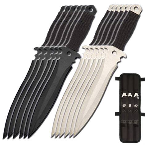 Light & Dark Throwing Knife 12 Piece Set With Pouch