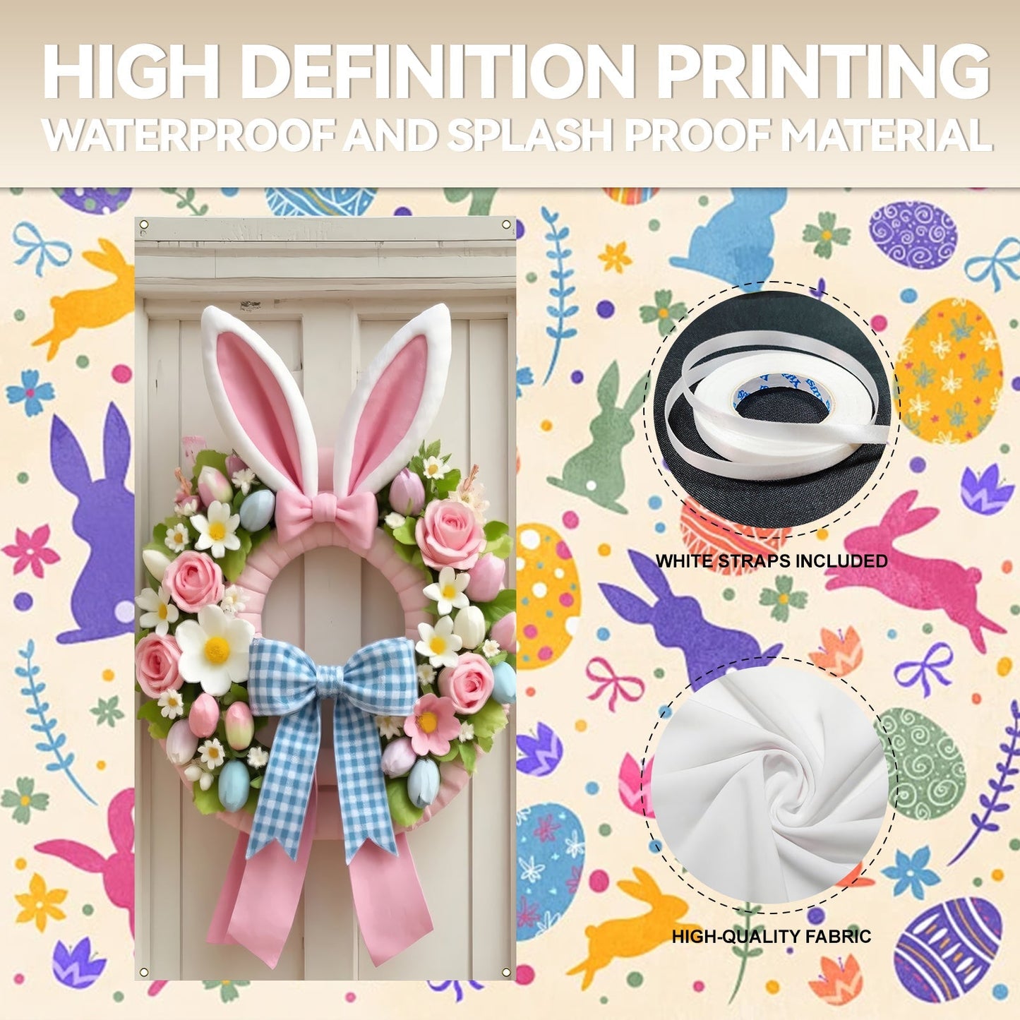 Easter Bunny Ear Wreath Banner