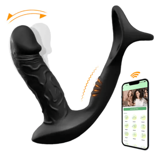 9 Wiggling & Vibrating App Control Anal Vibrator Penis Ring Prostate Massager - Vibrator product image for intimate wellness
