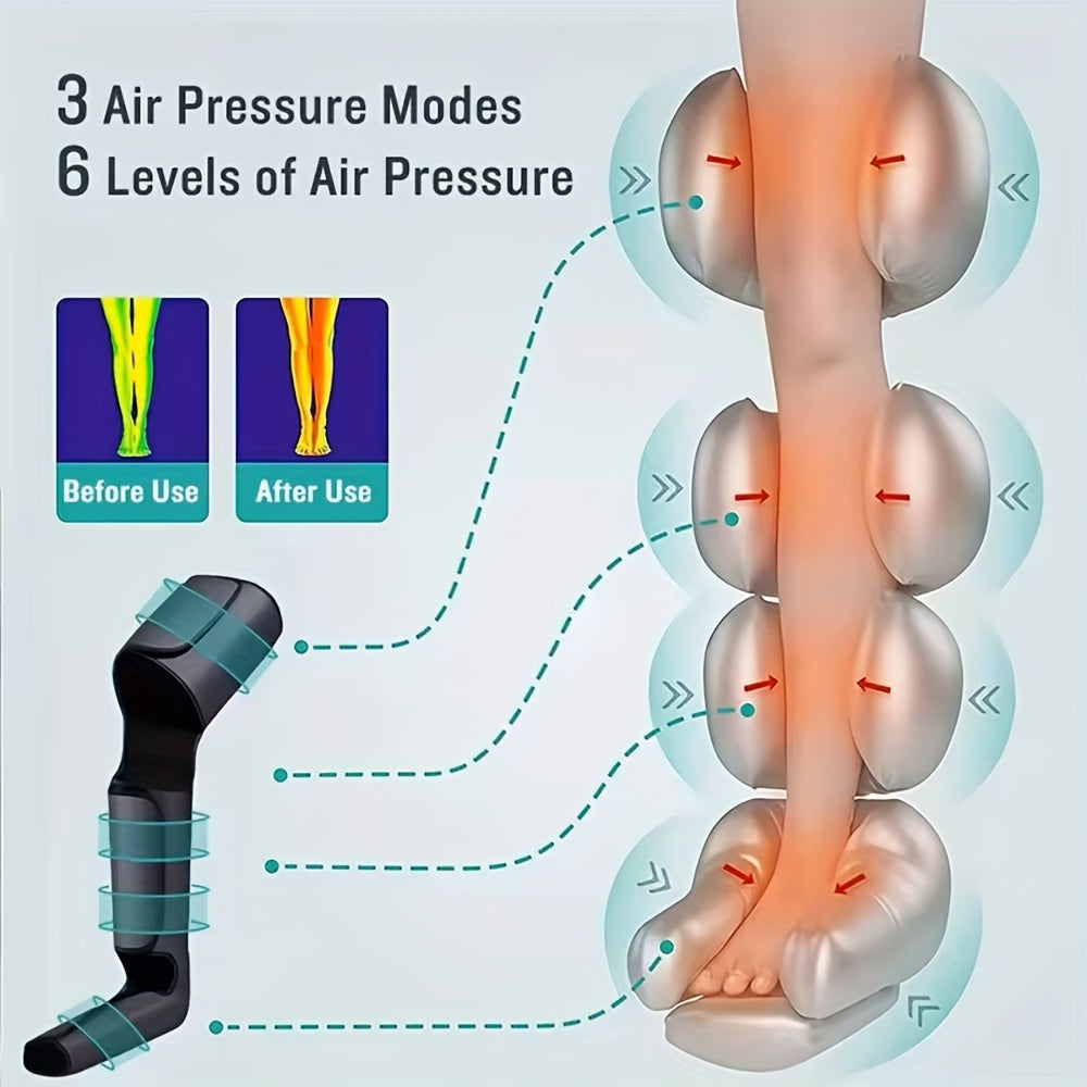 USB-Powered Electric Leg & Foot Massager with Air Compression(Grey)