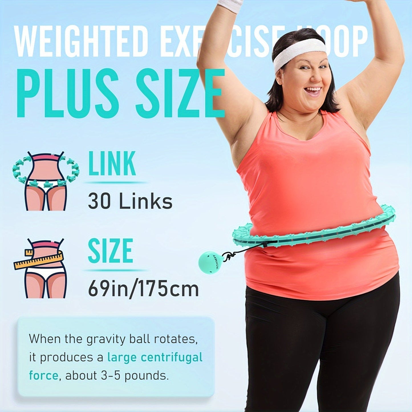 Weighted Fitness Hoop with Massage Points