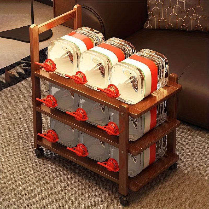 Solid Wood Side Table with Storage