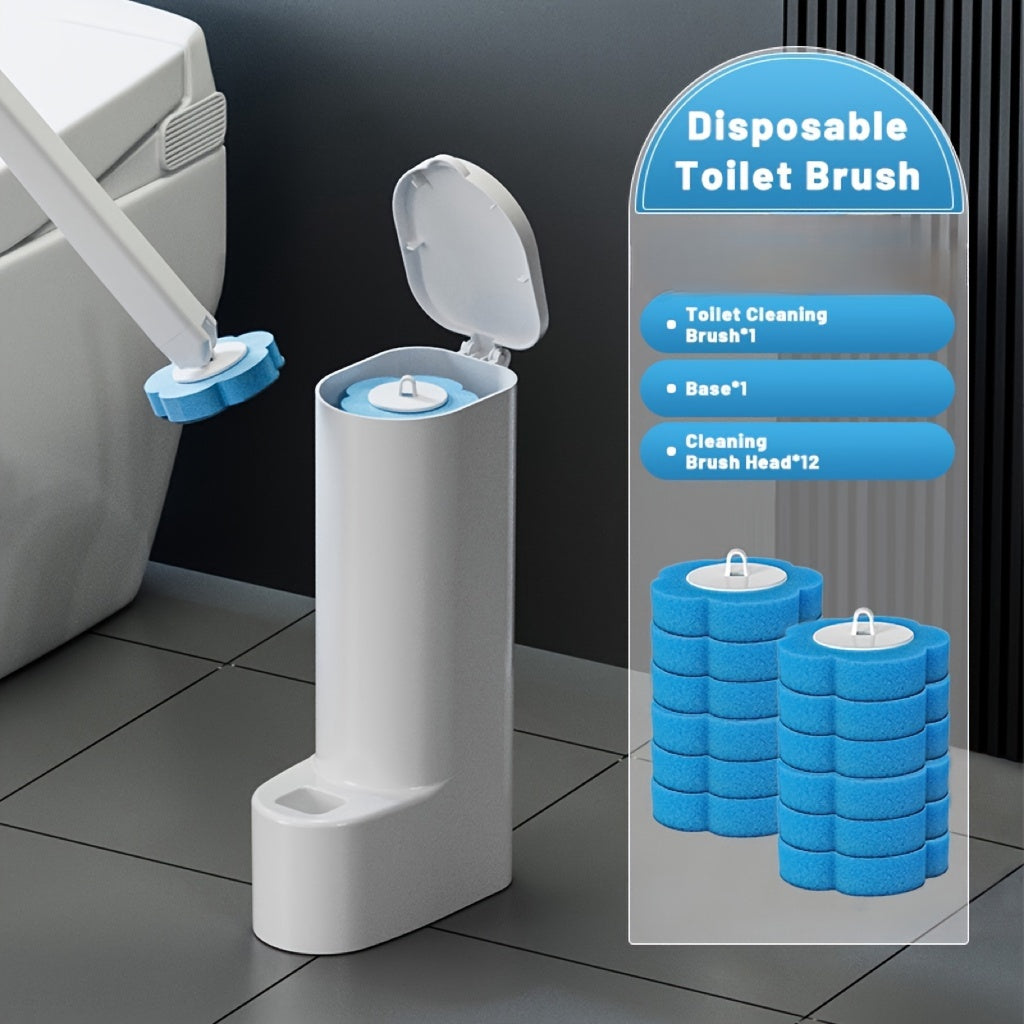 Toilet Brush Set with 12 Refill Heads