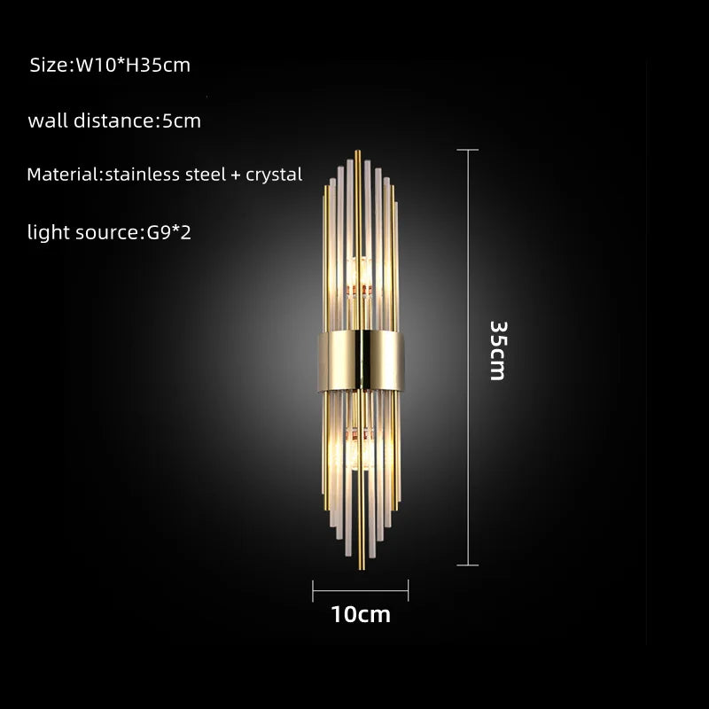 Modern Gold Glass Wall Lamp: Artistic Illumination for Living Spaces