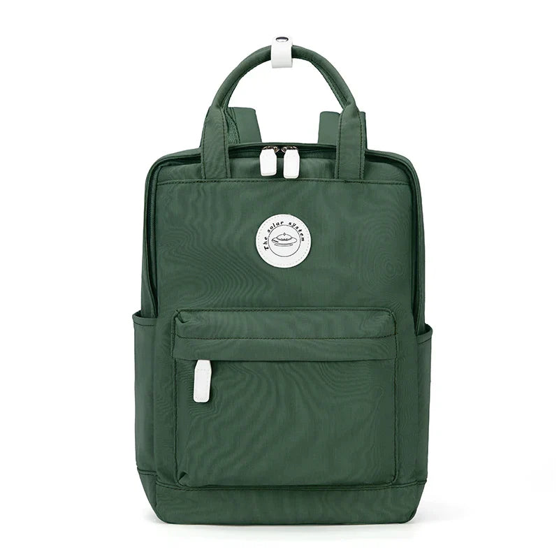 School Nylon Backpack for Teens and Women (Olive)