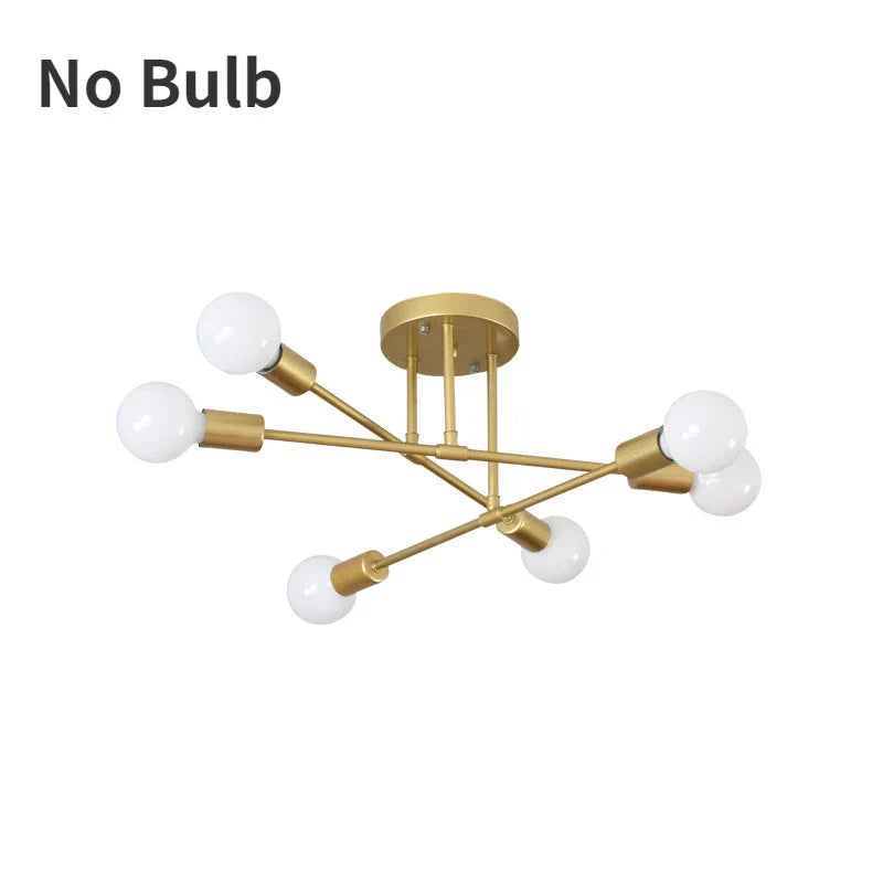 Contemporary LED Ceiling Lamp with Gold Montage - Black Gold and Gold Options