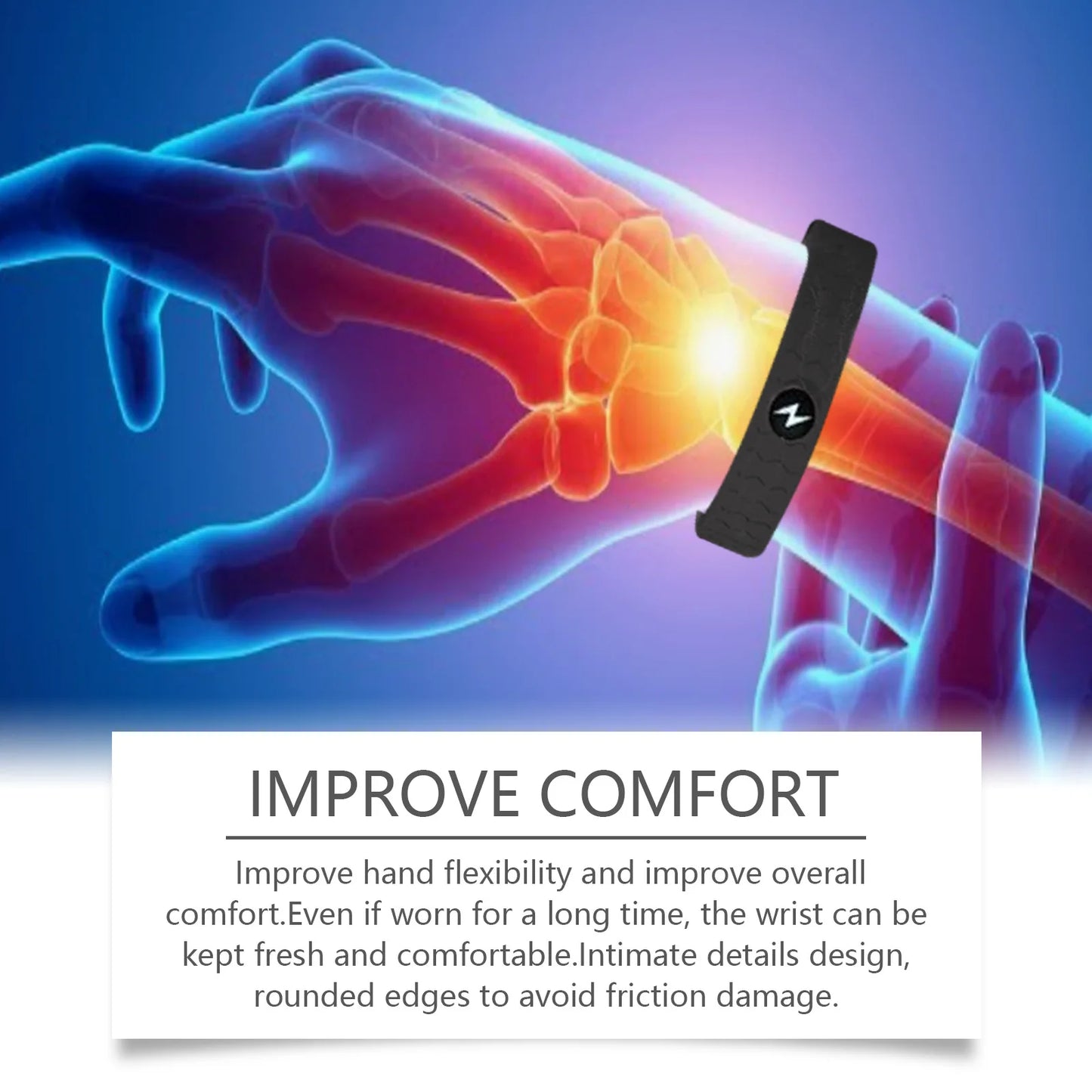 2pcs Energy Therapy Bracelets Circulation Support Black