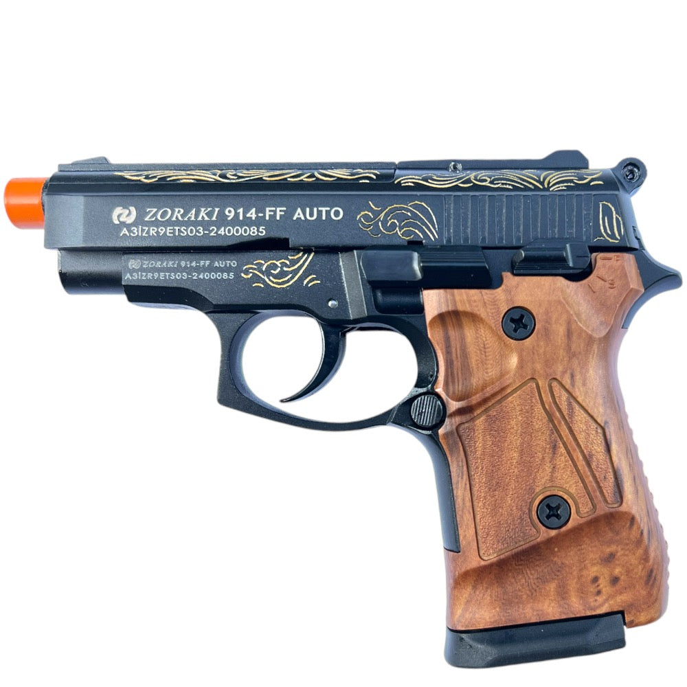Zoraki 914 9mm Blank Full Auto Firing Engraved Machine Pistol - TOPHATTER'S ARMORY DEALS