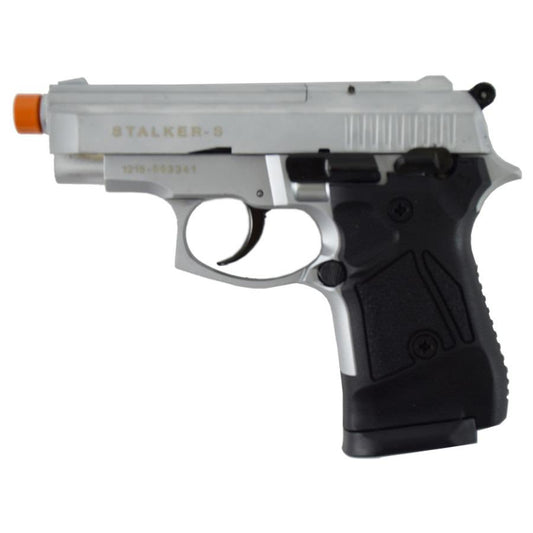 Stalker 914 Silver Finish - Full Automatic 9mm Blank Firing Replica Gun