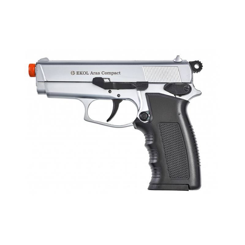 ARAS Compact HP Nickel Finish - 9MM Front Firing Blank Firing Replica Gun