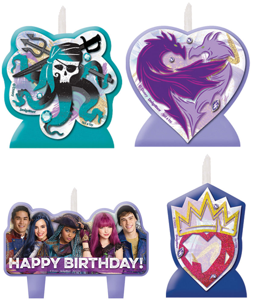Disney Descendants 2 Candle Set - Pack of 4