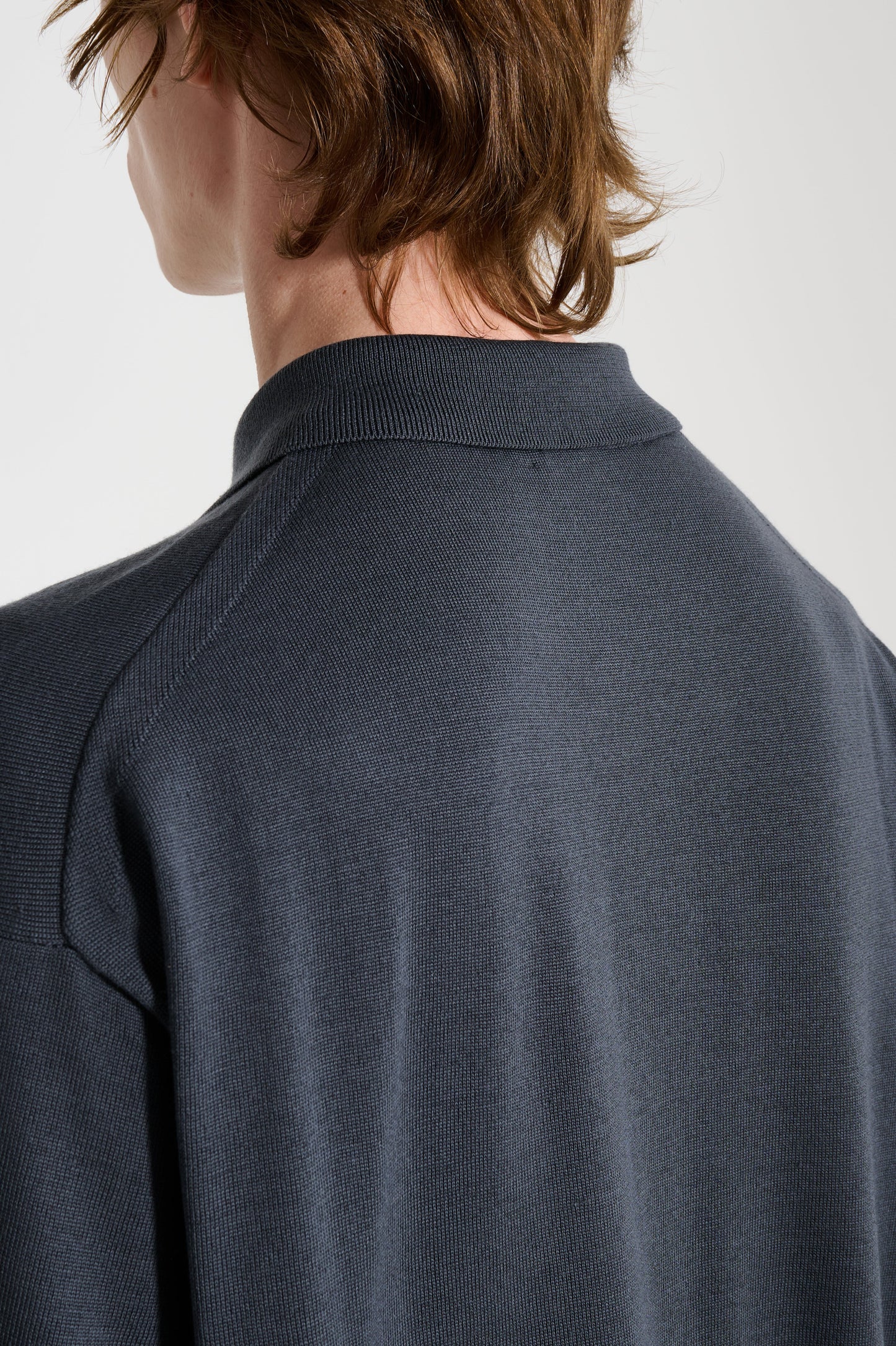 A.PRESSE Wool Knit L/S Polo Shirts Grey