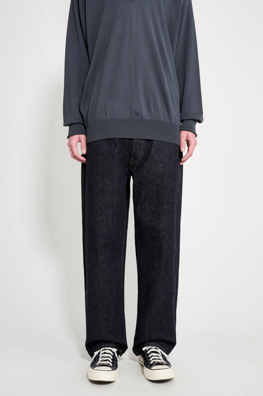 A.PRESSE Washed Denim Wide Pants Indigo