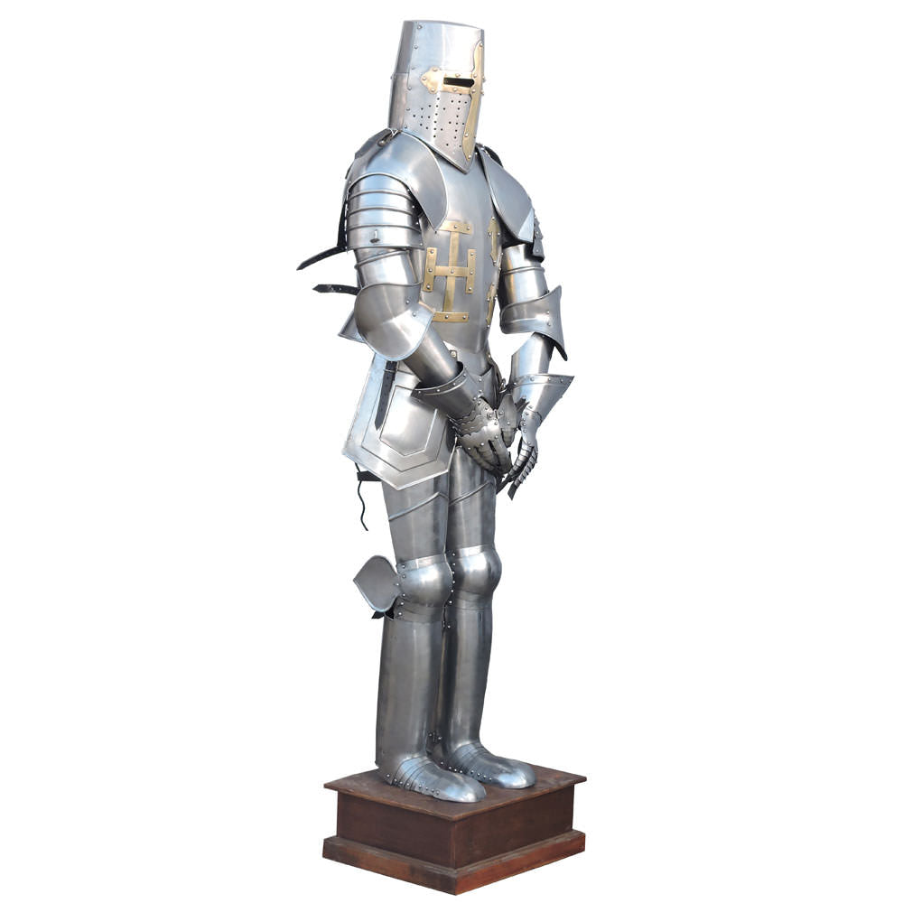Medieval Knight Suit of Armor Combat Full Body Wearable with Stand