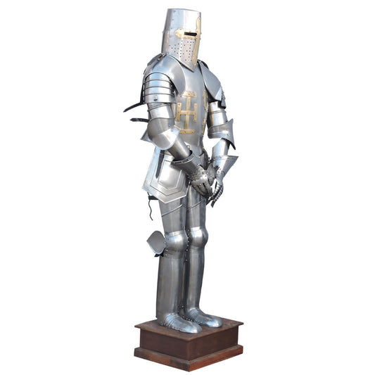 Medieval Knight Suit of Armor Combat Full Body Wearable with Stand