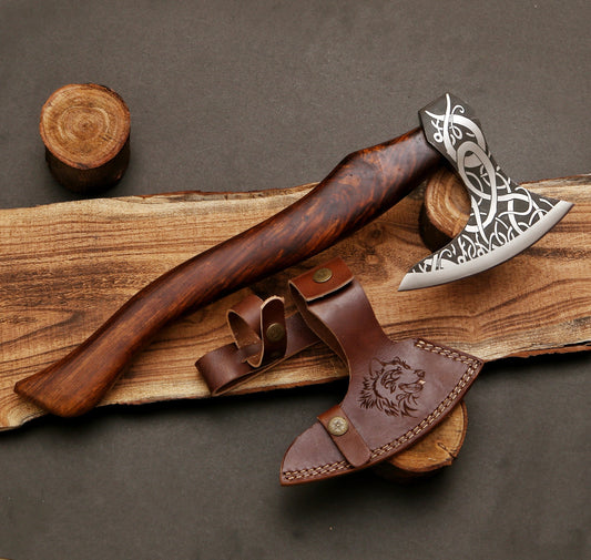 Vine Viking Axe With Rosewood Handle