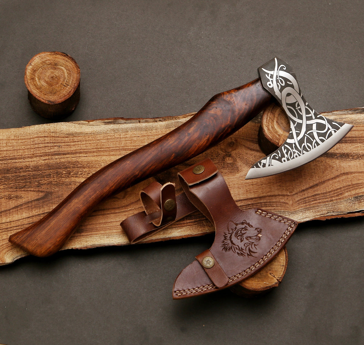 Vine Viking Axe With Rosewood Handle - TOPHATTER'S ARMORY DEALS