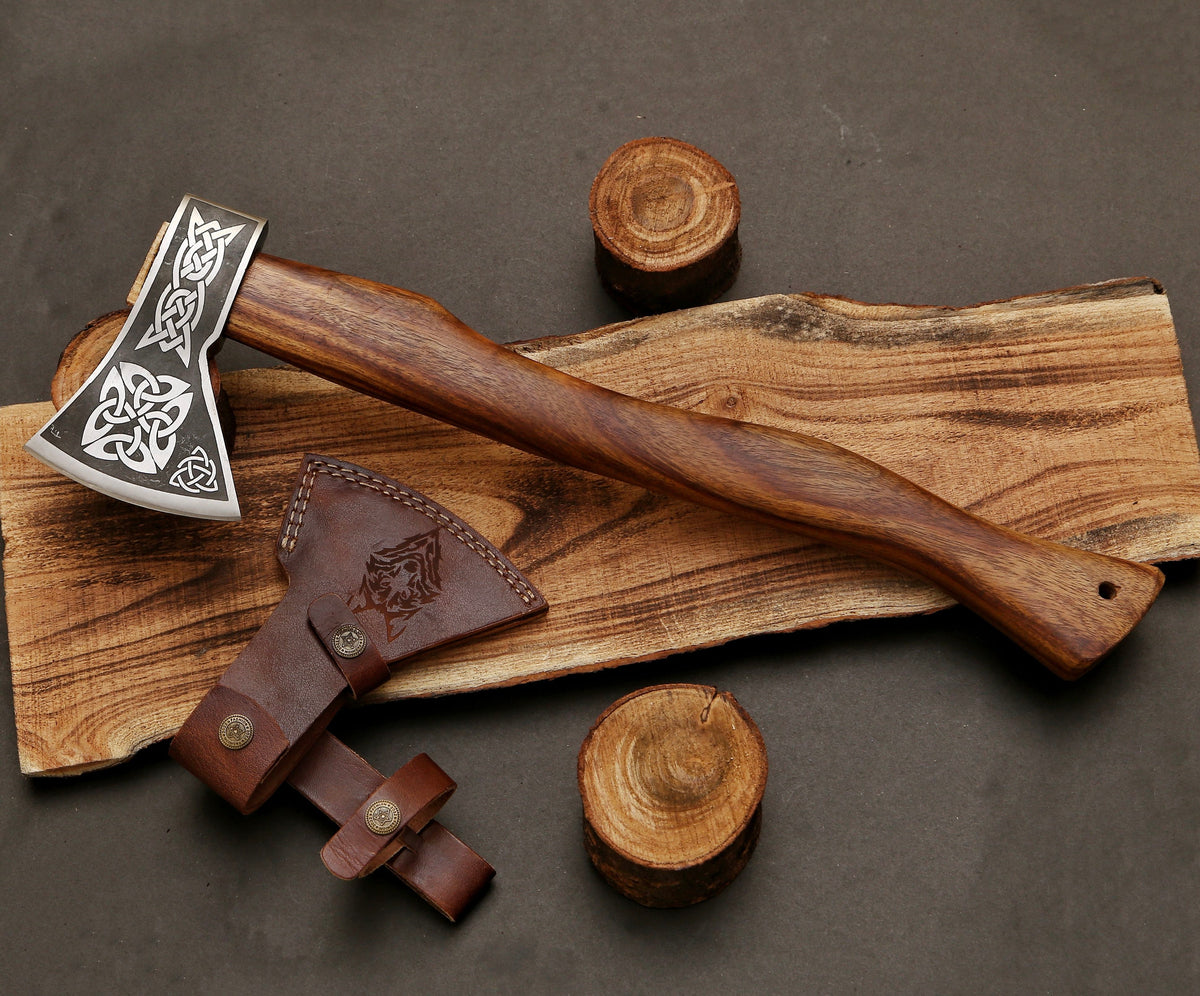 Hand Forged Celtic Viking Battle Axe - TOPHATTER'S ARMORY DEALS
