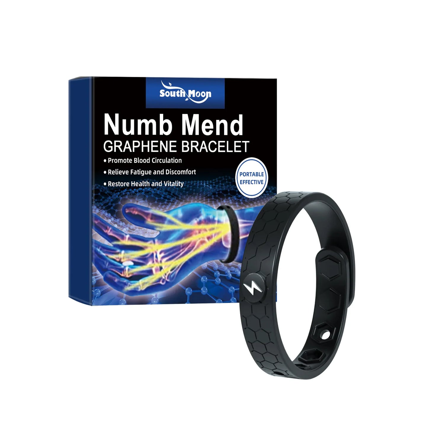2pcs Energy Therapy Bracelets Circulation Support Black