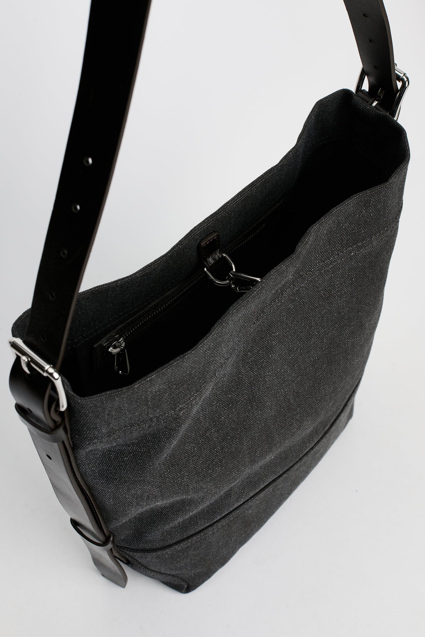 Lemaire Small Belted Tote Ash Black