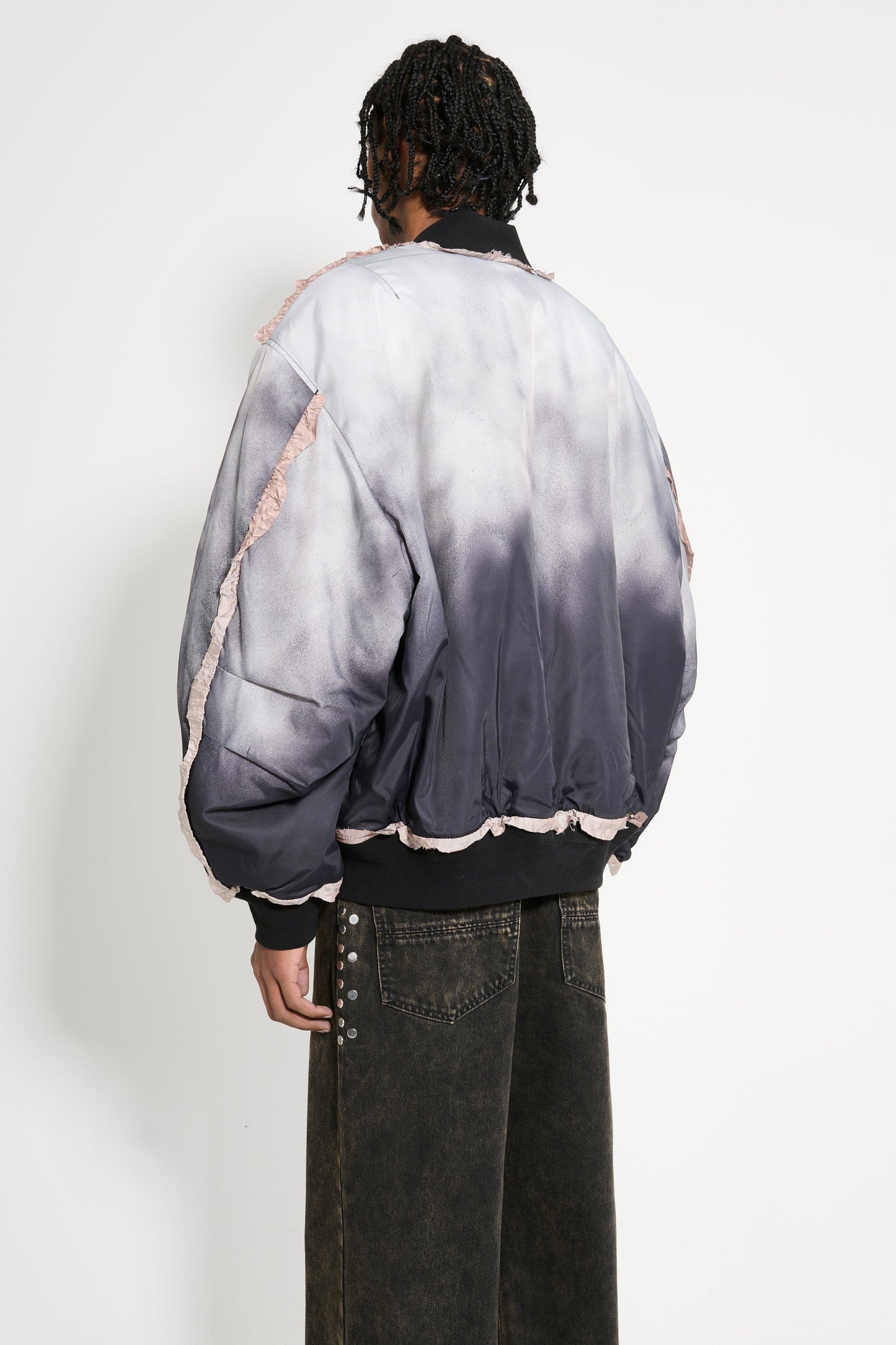 Acne Studios Printed Nylon Bomber Faded Black