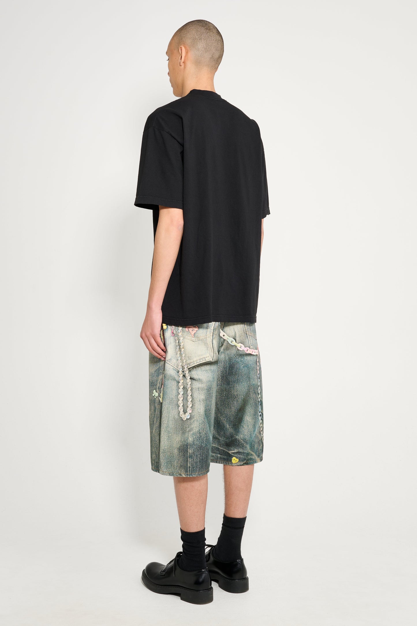 Acne Studios Kawaii Keychains Denim Shorts Mid Blue
