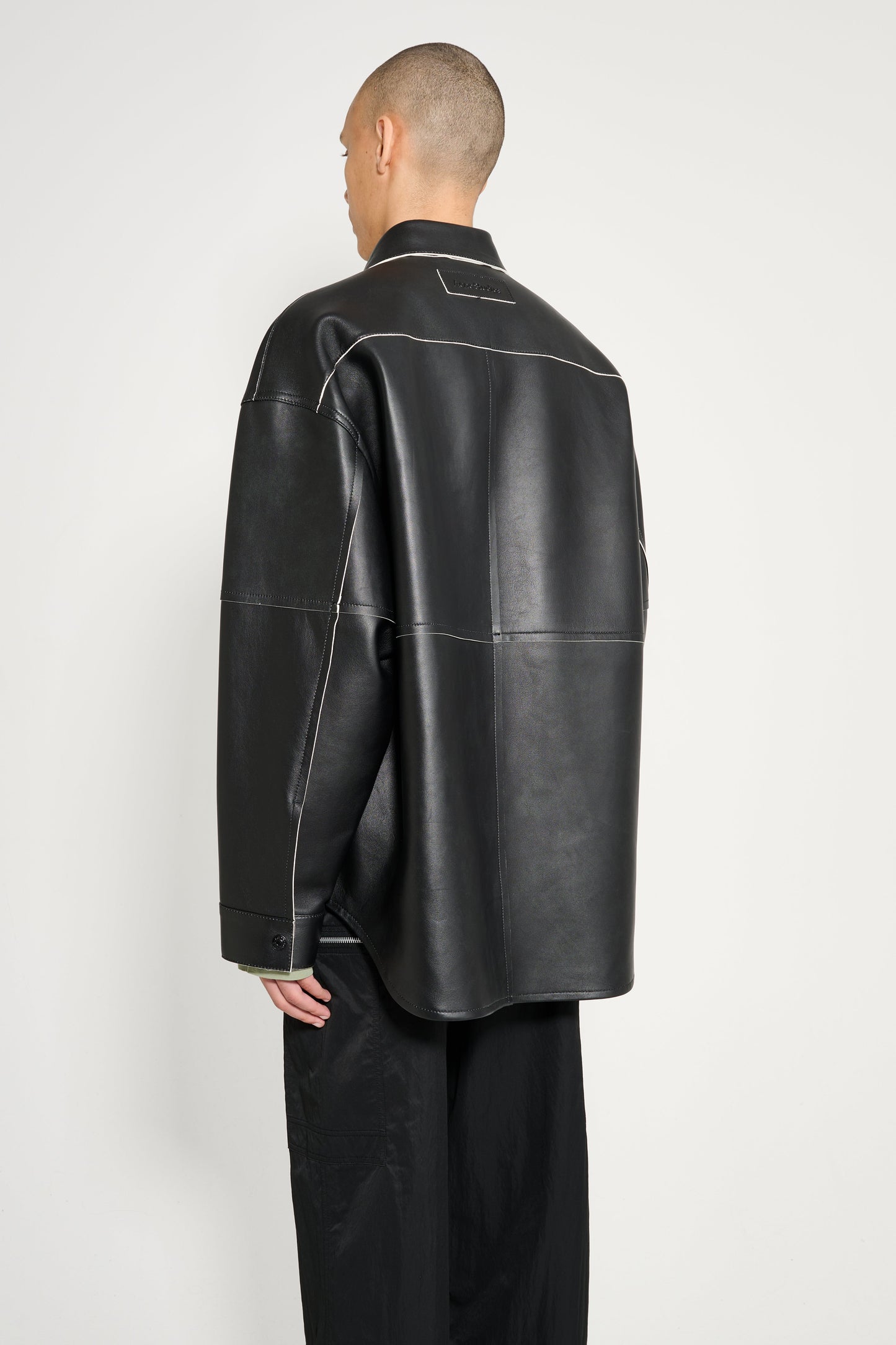 Acne Studios Leather Overshirt Black