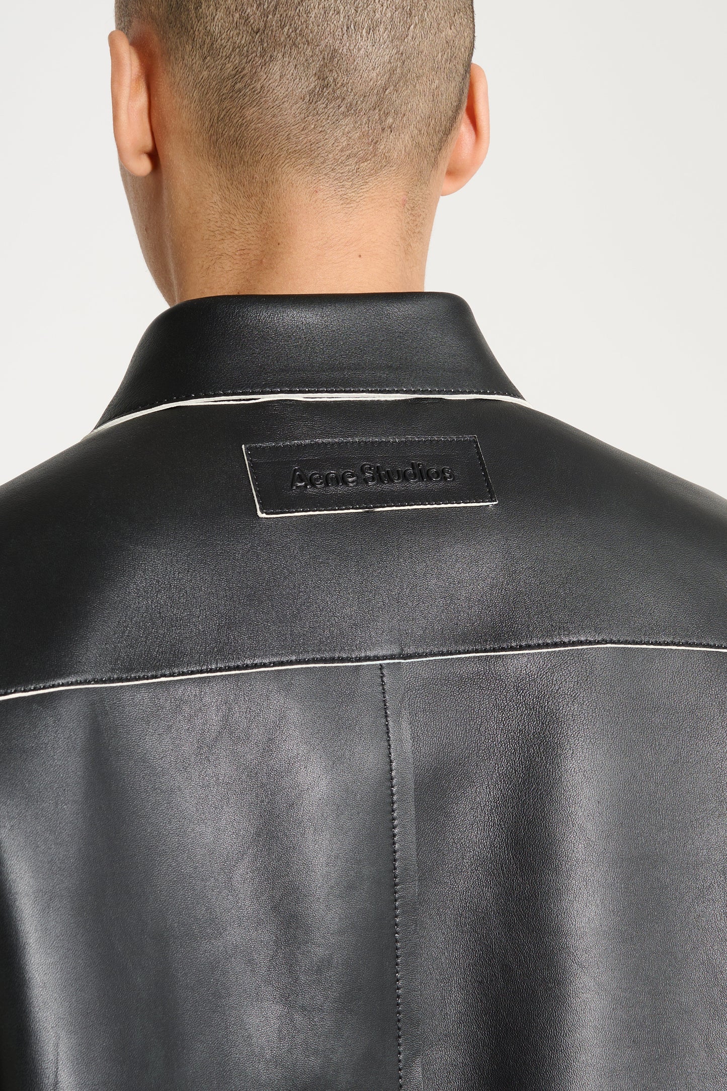 Acne Studios Leather Overshirt Black