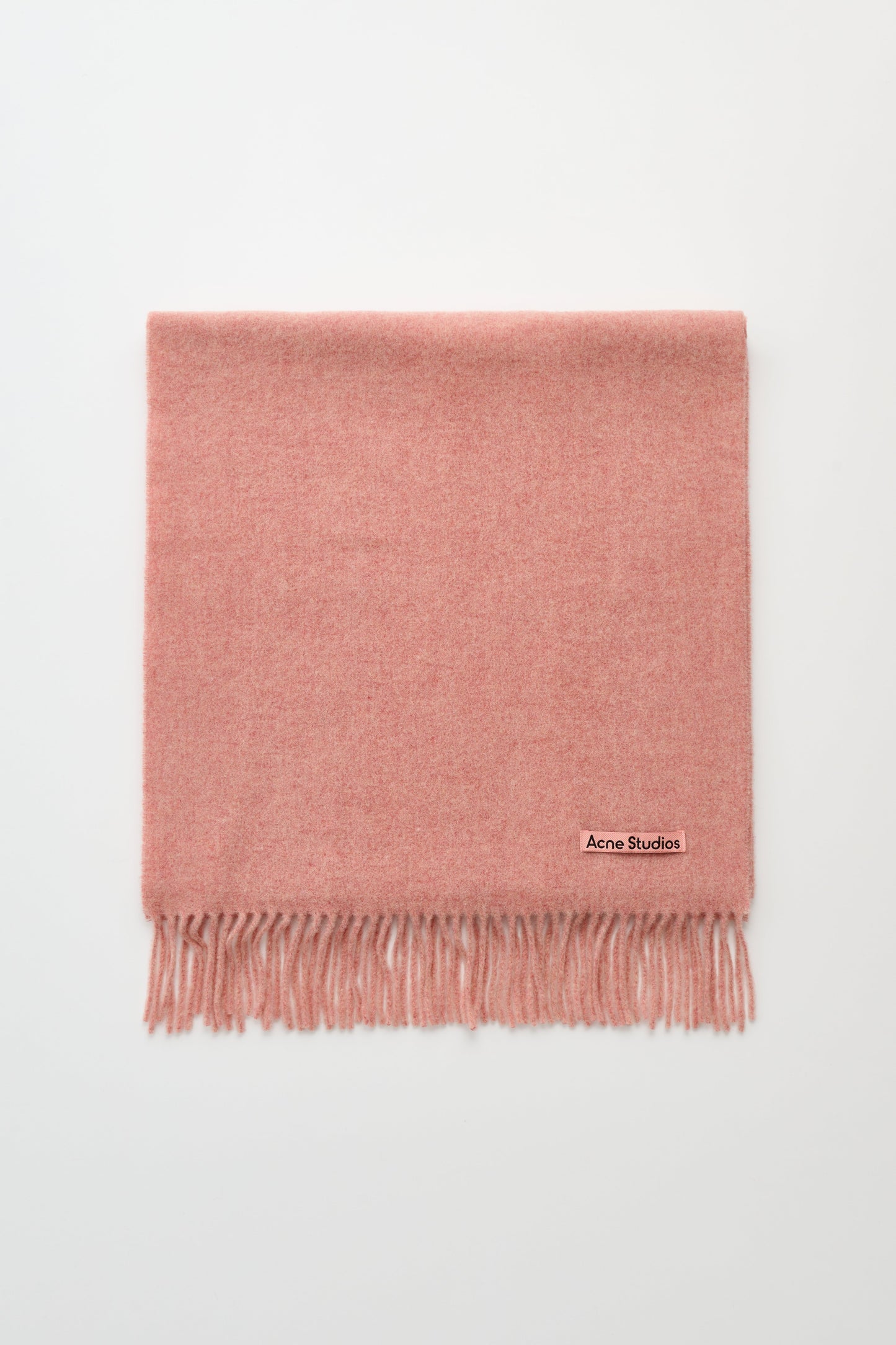 Acne Studios Fringe Wool Scarf Narrow Rose Melange